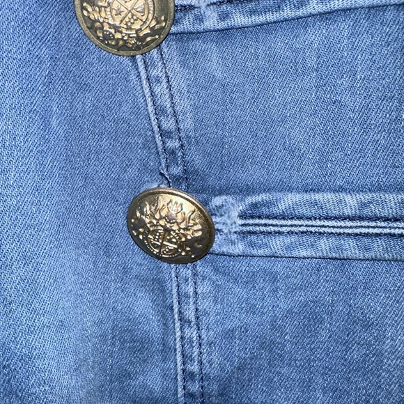 Free People Fitted Military Denim Jacket S - Picture 5 of 8